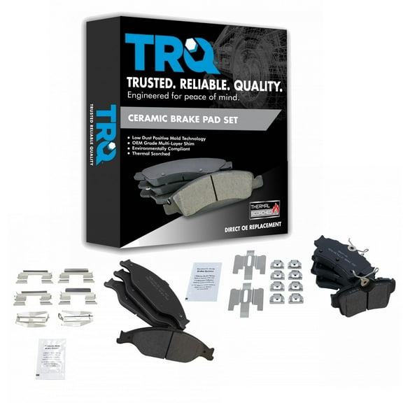 TRQ Front & Rear Premium Posi Semi-Metallic Disc Brake Pad Kit for Ford Mustang BFA20156