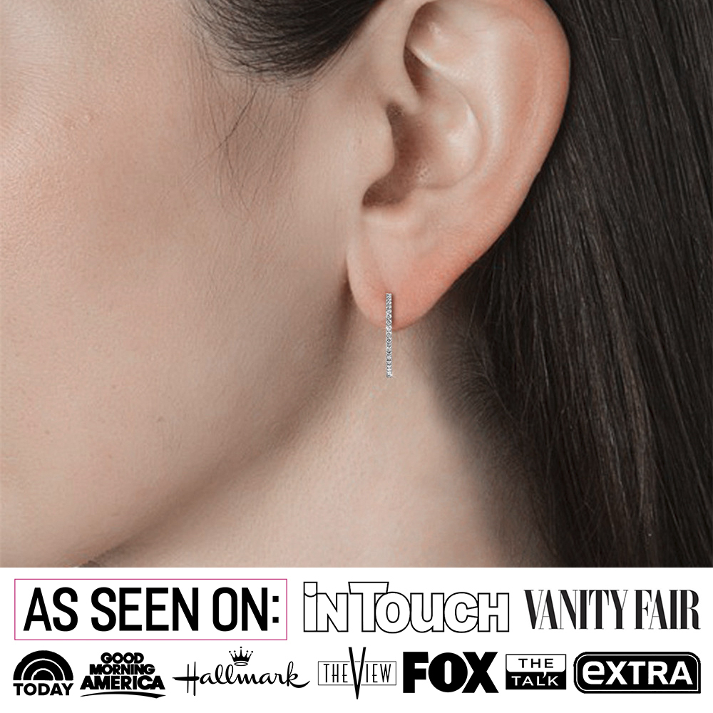 Cate & Chloe Rosalyn 18k White Gold Plated Silver Hoop Earrings | Women's Crystal Earrings | Jewelry Gift for Her - image 3 of 9