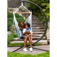 thumbnail image 4 of The Hamptons Collection 72” Blue and Green Brazilian Style Hammock Chair with a Hanging Bar, 4 of 5