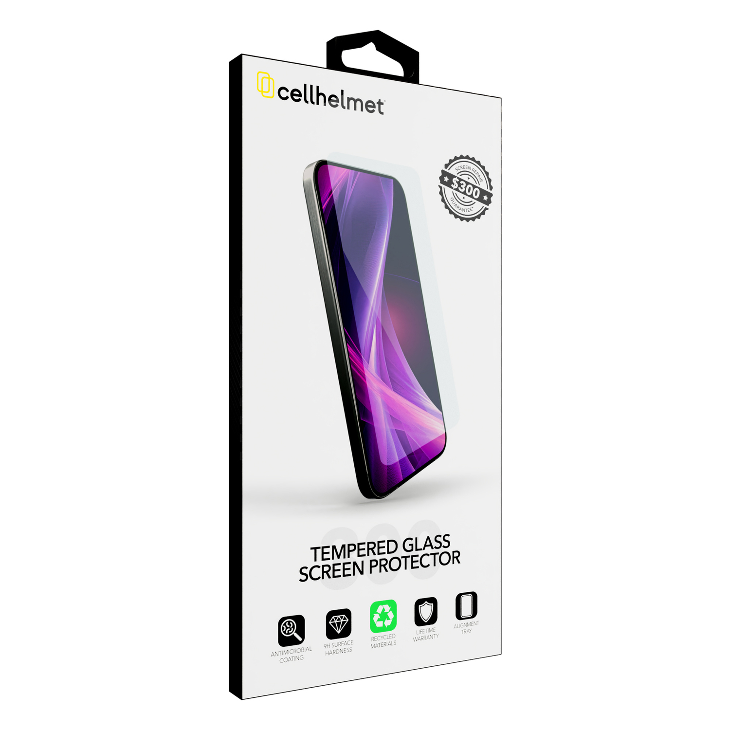cellhelmet Tempered Glass Screen Protector with Alignment Tray and $300 Coverage for Apple iPhone 17 Pro Max, ST-123-C300