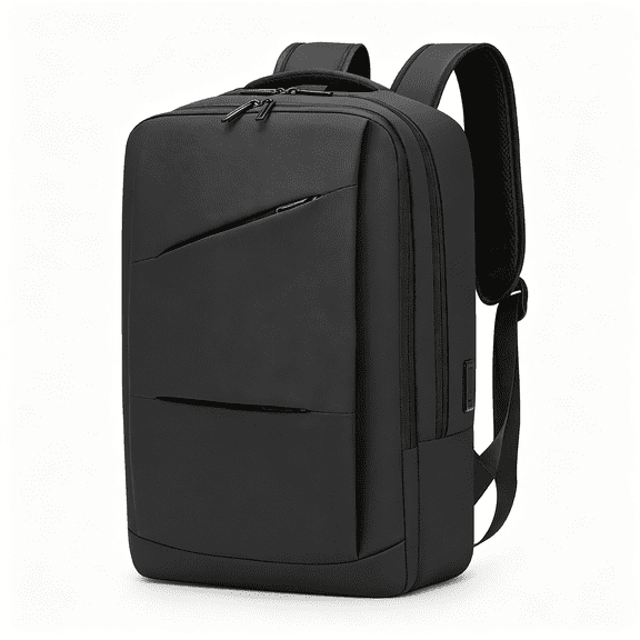 AOMRCOL Small Laptop Backpack Work Backpack w/USB Charging Port Black | 22L Simple Professional Backpack w/15.6 inch Laptop Compartment for Men Women, Travel Work Bookbag Water Resistant Daily Use