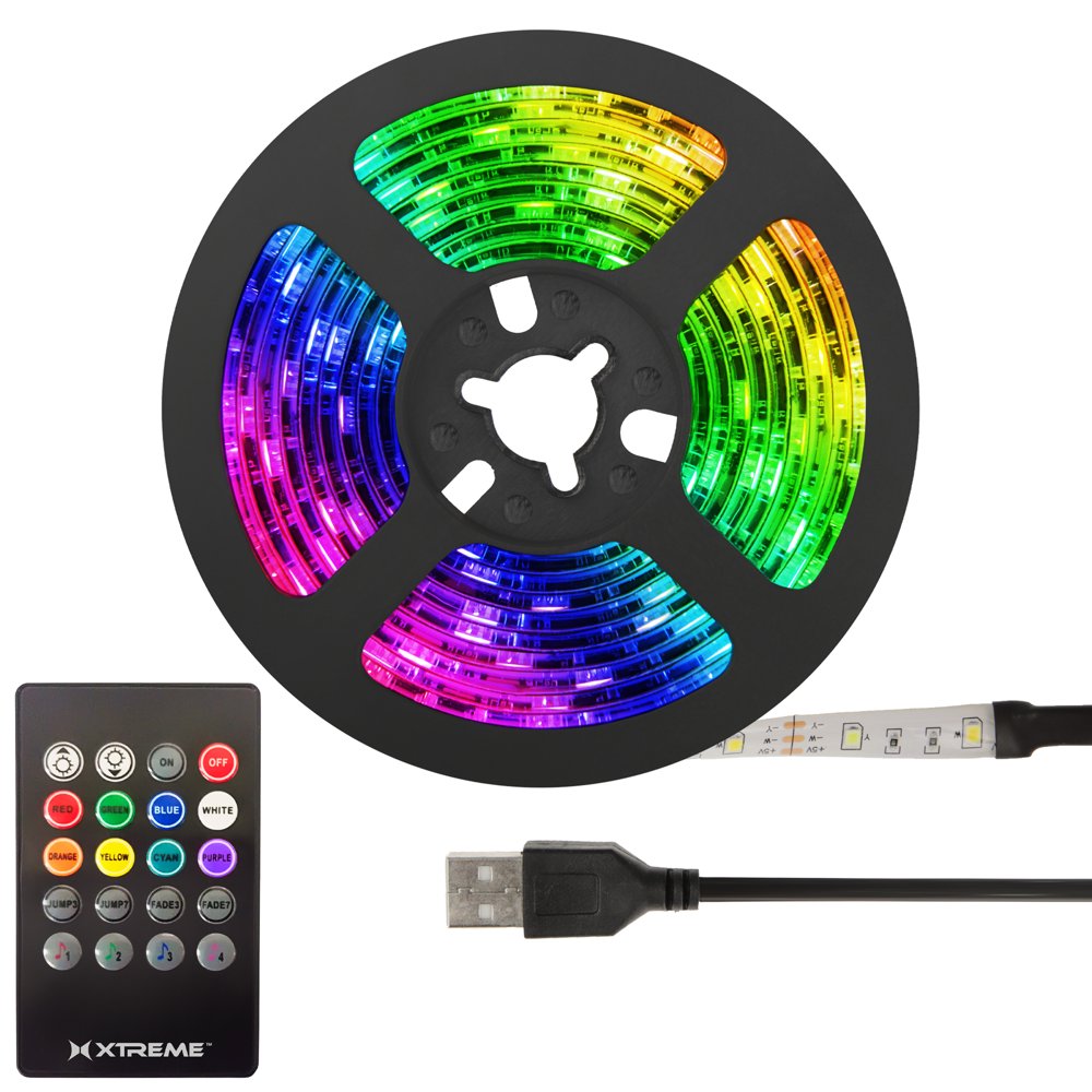 Xtreme USB Powered Sound Reactive LED Light Strip with 8 Unique Colors