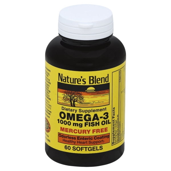 Nature's Blend Omega3 Softgels, 1000mg, 60ct 079854069006A389