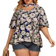 thumbnail image 2 of Chaqueta Camisa floral de manga de hoja de loto estilo cuello colgante superior de temperamento de mujer de gran tamaño Cgtredaw Para estrenar, 2 of 6