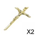 thumbnail image 1 of Collar de cruz Perfecl Aleación plateada 2 piezas oro, 1 of 8