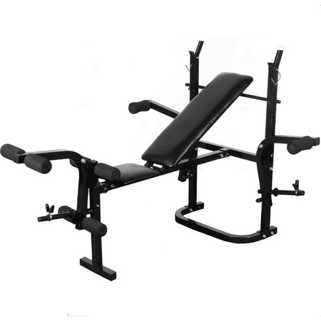 Fitness Workout Home Gym Folding Incline Weight Bench With Leg