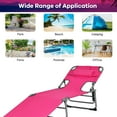 thumbnail image 4 of Goplus Outdoor Beach Lounge Chair Folding Chaise Lounge with Pillow Pink, 4 of 12