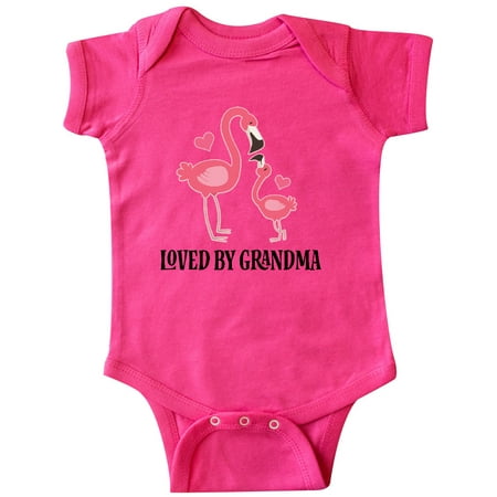 

Inktastic Grandma Loves Me Flamingo Grandchild Gift Gift Baby Girl Bodysuit