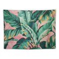 thumbnail image 5 of Creowell Tapestry Wall Hanging Tropical Green Leaves Pink Exotic Leaf Tropic Banana Palm Floral Flower Wall Tapestry for Bedroom Living Room Tablecloth Dorm Painting, 5 of 6
