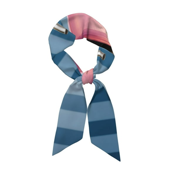 Xecao Dog in Hairdresser Pattern Large Satin Head Scarf - Satin Hair Scarves Silk Bandana Scarf Headscarf Silk Feeling Scarf for Women