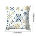 thumbnail image 3 of Wooowa Christmas Blue & Gold Snowflake Pillow Covers, Festive Decorative Cushion Cases for Holiday Home & Party Displays, 3 of 8