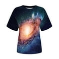 thumbnail image 4 of Dyfzdhu T Shirts for Women Plus Size Trendy Galaxy Print Short Sleeve Crew Neck Loose Tops Summer Teenager Girls Graphic Tees Black, 4 of 4