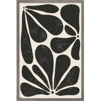 Contemporary Botanical Minimalist Wall Poster, 14.725" x 22.375" Framed