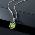 thumbnail image 4 of Gem Stone King 925 Sterling Silver Green Peridot Pendant Necklace for Women (3.00 Cttw, Oval 11X9MM, Gemstone August Birthstone, with 18 inch Silver Chain), 4 of 4