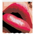 thumbnail image 3 of Ambesonne Retro Shower Curtain, Woman Red Lips Charming Mouth, 69"Wx75"L, Coral and Tan, 3 of 5