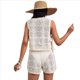 thumbnail image 3 of Conjunto de Dos Piezas de Crochet para Mujer, Traje de Baño Sin Mangas de Punto Calado, Top y Pantalones Cortos Informales, Conjunto de Playa M, 3 of 10