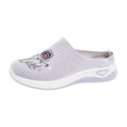 thumbnail image 2 of Norvail Womens Soft Soled Embroidered Slip Ons Walking Shoes, Breathable Knit Backless Mules Sneakers, Lightweight Slip on Flat Mules for Middle Aged and Elderly Women, 2 of 6