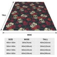 thumbnail image 2 of Skull Gifts Mexican Blanket Fleece Throw Sugar Rose Plush Print for Adult Women Men Boys Friend Girls Soft Lightweight 80" x 60" Bedroom Birthday Decorations Christmas Decor Travel All Season, 2 of 6