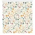 thumbnail image 2 of Ambesonne Modern Art Shower Curtain, Grunge Polka Dots Print, 69"Wx84"L, Orange Eggshell, 2 of 4