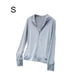 thumbnail image 4 of Qarigey Abrigo Ropa de protección solar Sudadera con capucha Protector solar Chaqueta elástica para exteriores Ropa deportiva Prendas para la parte del cuerpo Gris S, 4 of 6