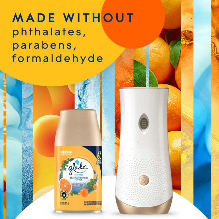 Glade Automatic Spray Refill, Coastal Sunshine Citrus, Value Pack - 2 pack, 6.2 oz refills