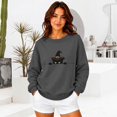 thumbnail image 4 of Fall Casual Spooky Season Pullover Sweatshirt with Cute Pumpkin Ghost Print for Women Cozy Halloween Outfit, 4 of 6
