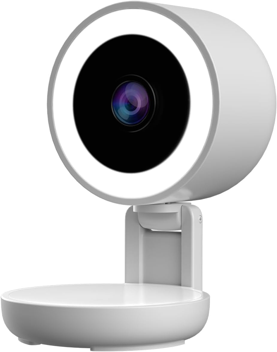 Energizer Smart 2K Wired Indoor Camera with Light for Night Vision, Foldable for Privacy, Remote Access, 130° Wide Angle, Recording, Instant Motion Alerts, Two-Way Audio, Hub-Free Wi-Fi (White