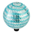 thumbnail image 3 of Alpine Corporation 10" Glass Mosaic Gazing Balls, Teal, 3 of 8