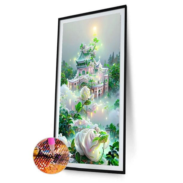 Cuadros Decorativos Flower Manor 5D DIY Diamond Painting Kits Full Round Drill Wall Decor (B5443) Wdftyju embutido en tela