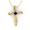 Gold, variant on Round Blue Sapphire Infinity Cross Pendant Valentine's Day Gift For Girlfriend || Ali Baba Jewellery