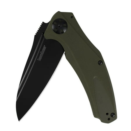 G10 Handles Vg10 Blade Kershaw Natrix XL Pocketknife (7008OLBLK); 3.75-inch Drop-Point Blade with Black-Oxide Coated 8Cr13MoV Steel; Olive-Drab G10 Handle Scales; KVT Ball-Bearing Manual Open; Reversible Pocketclip; 4.1 oz ()