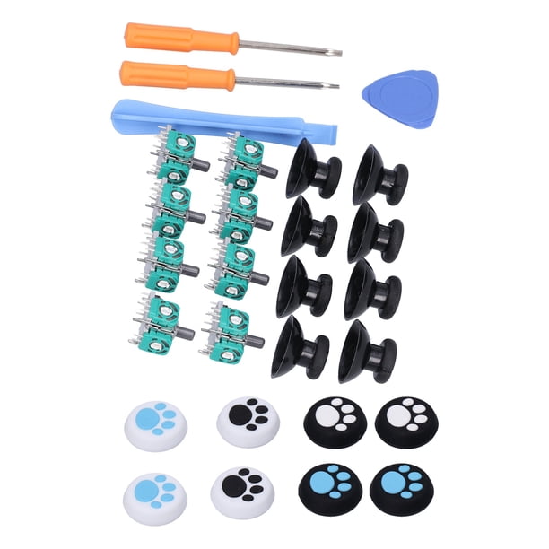 Kit de Reparación para Xbox One Controlador, Joysticks Analógicos 3D Tapa de Silicona con Palanca de Mando con Destornillador T6 T8 Piezas de Repuesto del Controlador para(QM21070991 (pata de gato))