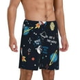 thumbnail image 2 of Naloa Space Men's Short Pajama Pants, Lounge Comfort Shorts with Elasticized Waistband and Side Pockets - Small, 2 of 9