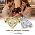 thumbnail image 3 of Yndra Heart Moissanite Ring Set for Women, 2PCS Stackable Wedding Ring Set,18K Gold Plated Promise Rings,Dainty Engagement Jewelry Gift for Her Size 7, 3 of 9