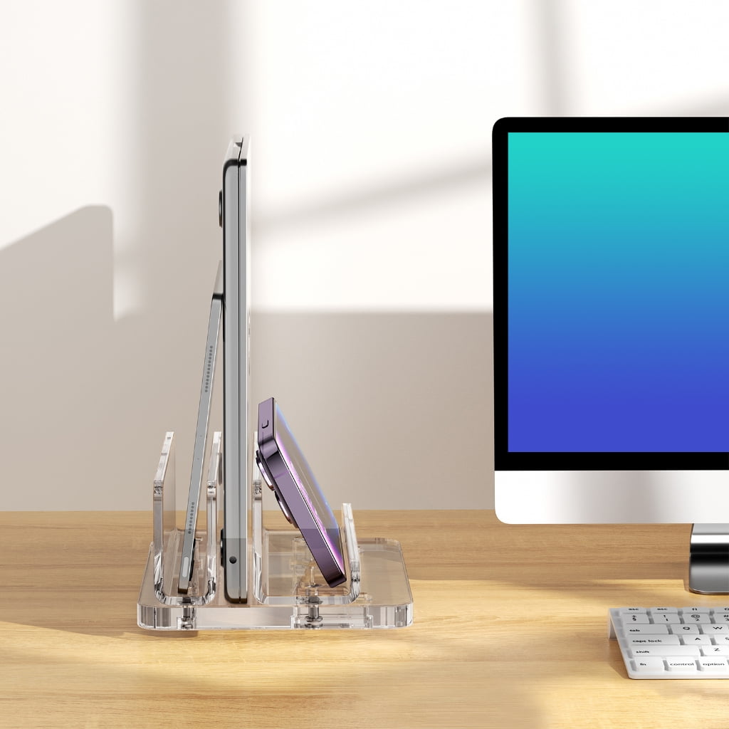 Acrylic Vertical Laptop Stand Desktop Holder Space Saving for Notebook Dock