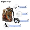 thumbnail image 3 of Bingfone Valley Meditating Guinea Pig Print Canvas College Laptop Backpack, Large Capacity Lightweight College Bookbag Casual Daypack-Small, 3 of 5