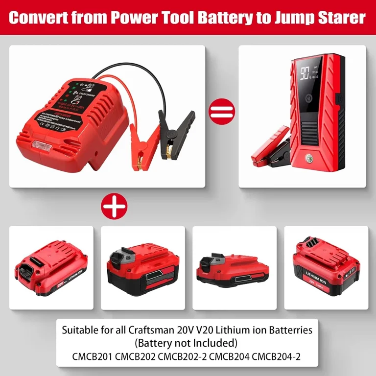 Jumper Cables Jump Charger for Craftsman 20V V-20 Battery 11AWG