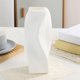 thumbnail image 3 of Jarrón de Mesa de Comedor de Vidrio Plástico con Apariencia de Cerámica 9x9cm, Decoraciones de Mesa de Boda No Frágil Pieza Central para Estantería Regalo de Casa Diseño de Rayas Blancas, 3 of 7