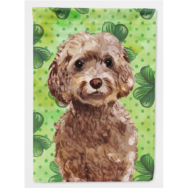 Carolines Treasures BB9549CHF Brown Cockapoo St. Patricks Canvas House Flag
