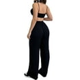 thumbnail image 4 of Coduop Women 2 Piece Outfit Set Sleeveless Sling Cami Top Pleated Pants Suit Matching Lounge Set, 4 of 8