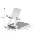 thumbnail image 3 of Soporte plegable para teléfono y tableta, soporte portátil de aluminio ajustable para escritorio, base plegable, base de metal resistente, soporte para tableta, 3 of 9
