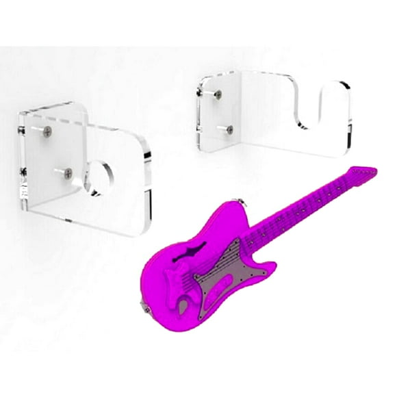 KAFENDA Guitar Wall Hooks Oblique Guitar Wall Mounts Guitar Wall Hooks for Acoustic Electric Guitar Bass Banjo Mandolin (Pack of 2)