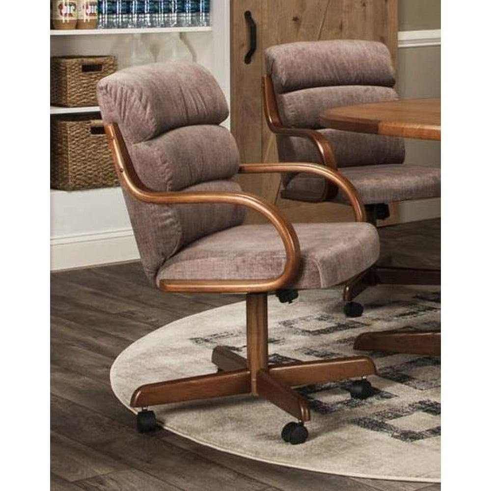 Caster Chair Company Hamilton Swivel Tilt Caster Arm Chair in Tawny