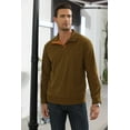 thumbnail image 3 of GrmtClth Corduroy Shirt Men Henley Button Down Sweaters Vintage Long Sleeve Pullover Fall Stand Collar Sweatshirts Khaki S, 3 of 5