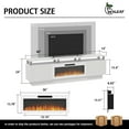 thumbnail image 4 of Waleaf 80" Modern Fireplace TV Stand with 36" Fireplace for TVs Up to 90", 2 Tier TV Console Stand for Living Room, 4 of 7