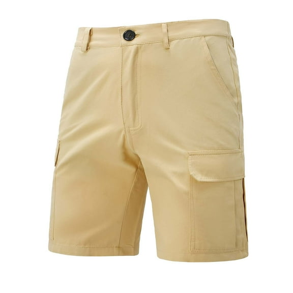 ZyeKqe Cargo Shorts for Men Drawstring Elastic Waist Casual Shorts Straight Leg Outdoor Hiking Shorts
