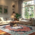 thumbnail image 2 of Junovo 6'x9'Rugs for Living Room Boho Rug Floor Carpet,Red/Blue, 2 of 7