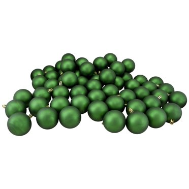 Northlight Shatterproof Matte Christmas Ball Ornaments 2.5" (60mm) - Green - 60ct