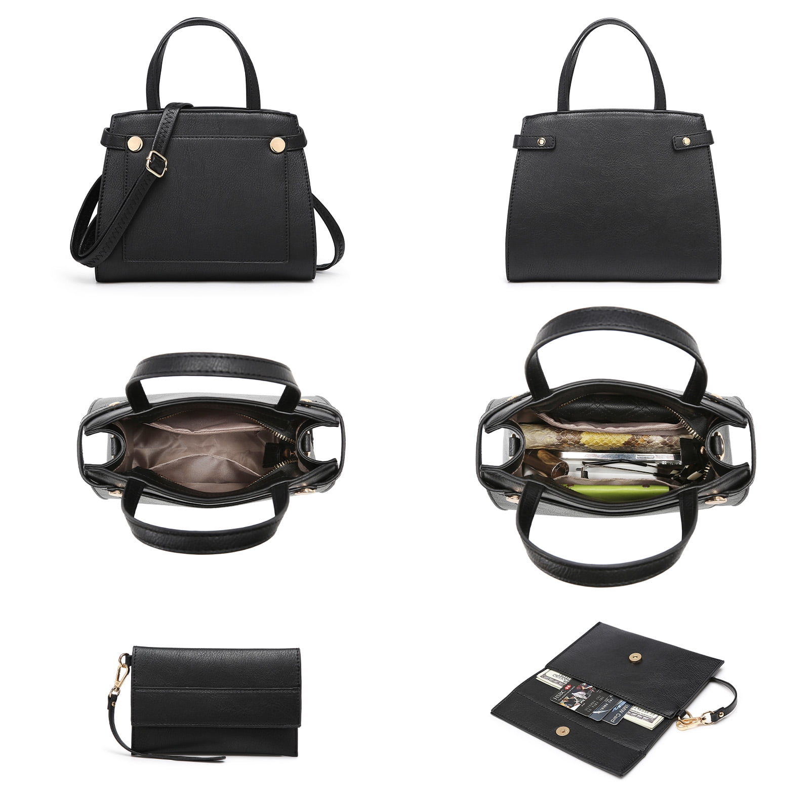 M Marco Women's Handbag 3pcs Set Fashion Tote Bag with Matching Satchel Bag and Wristlet