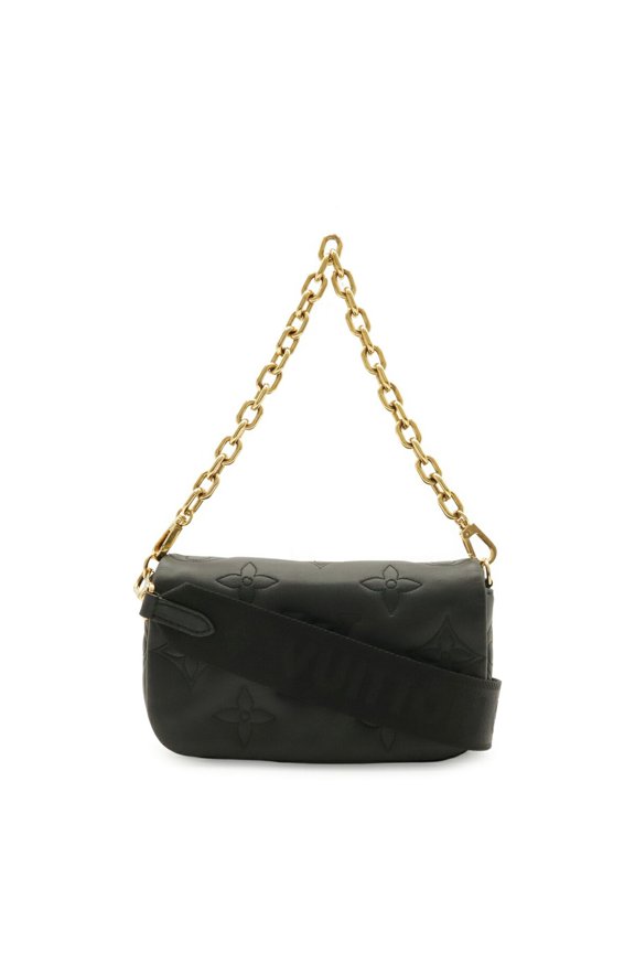 Pre-Owned LOUIS VUITTON Bubble Glam Wallet-on-Strap Chain Shoulder Bag 3-Way Clutch Noir M83198